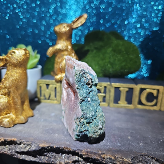 Agate Pink Amethyst with Calcite