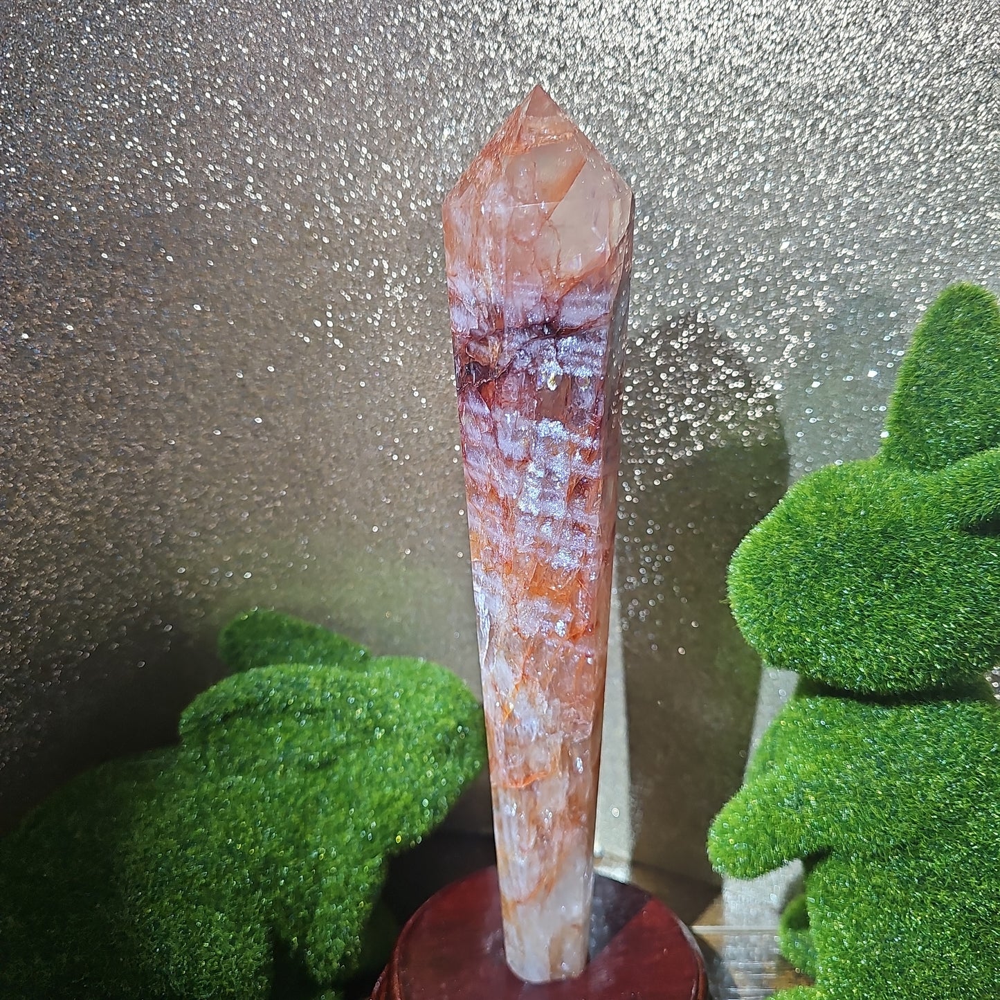 Fire Quartz Wand Freeform with stand