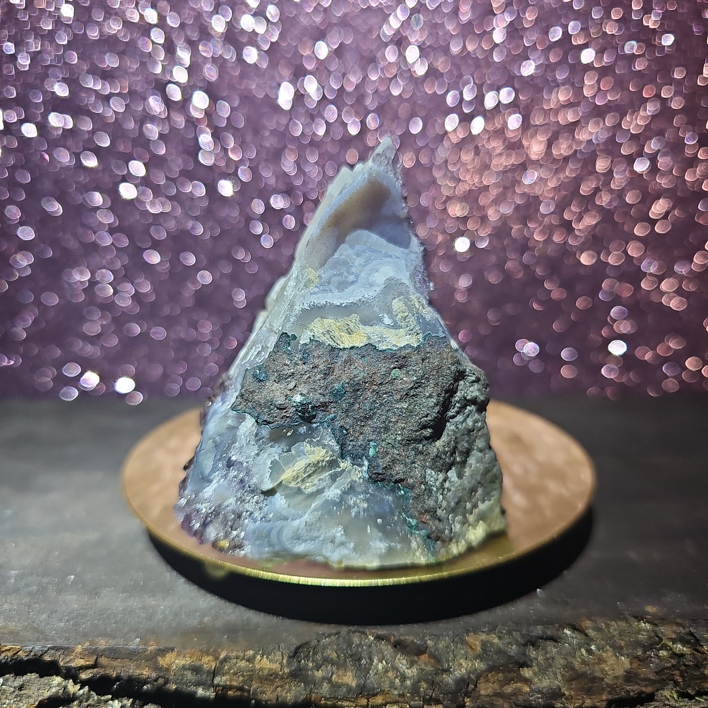 Amethyst Blue Lace Agate Freeform Geode w/ Calcite