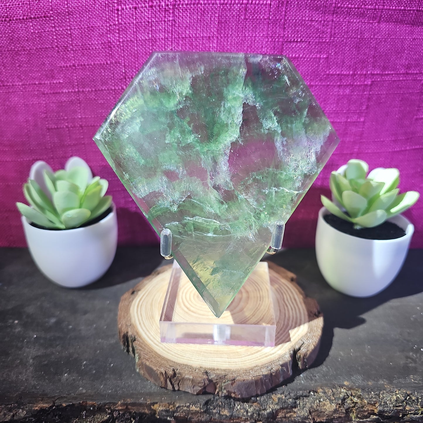 Fluorite Diamond with Stand