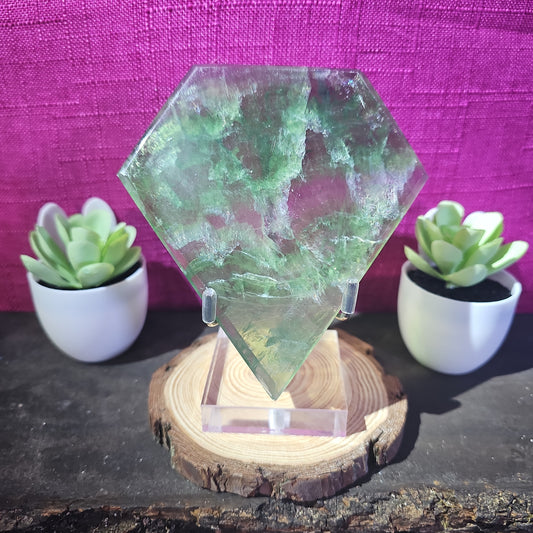 Fluorite Diamond with Stand