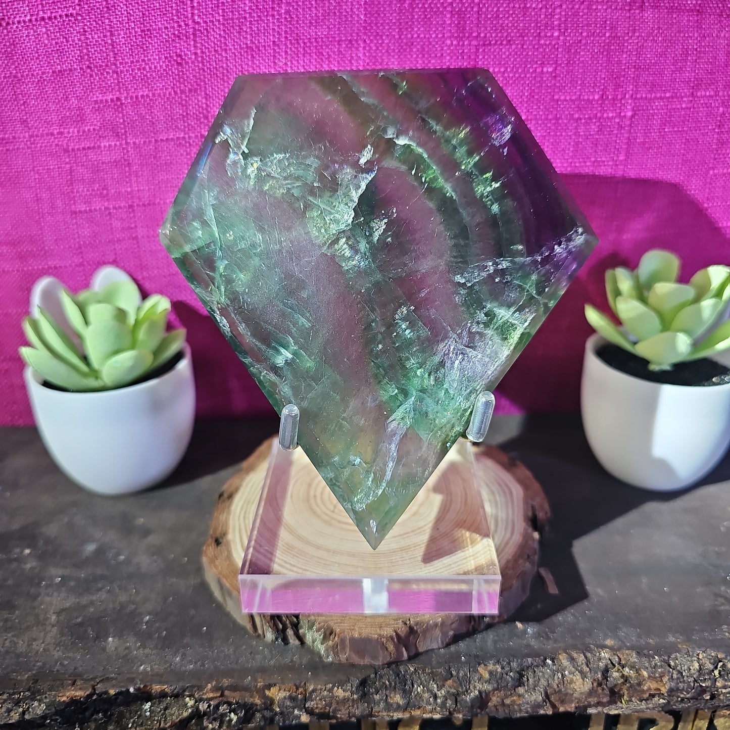 Fluorite Diamond with Stand