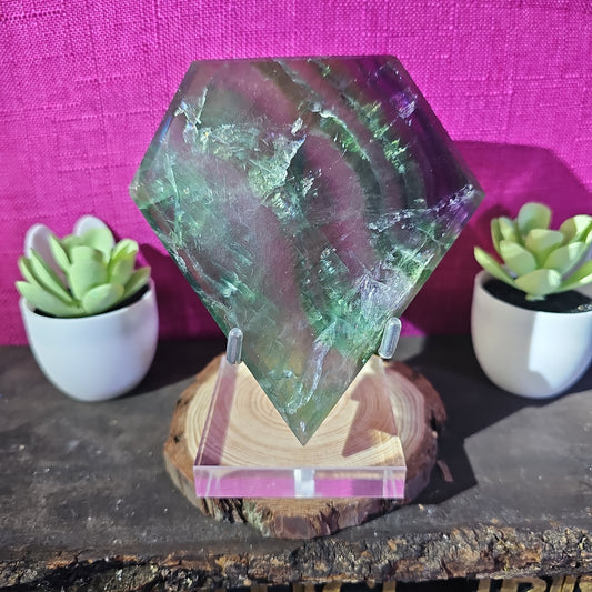 Fluorite Diamond with Stand