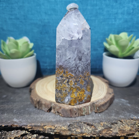 Amethyst Agate Tower with Ocean Jasper