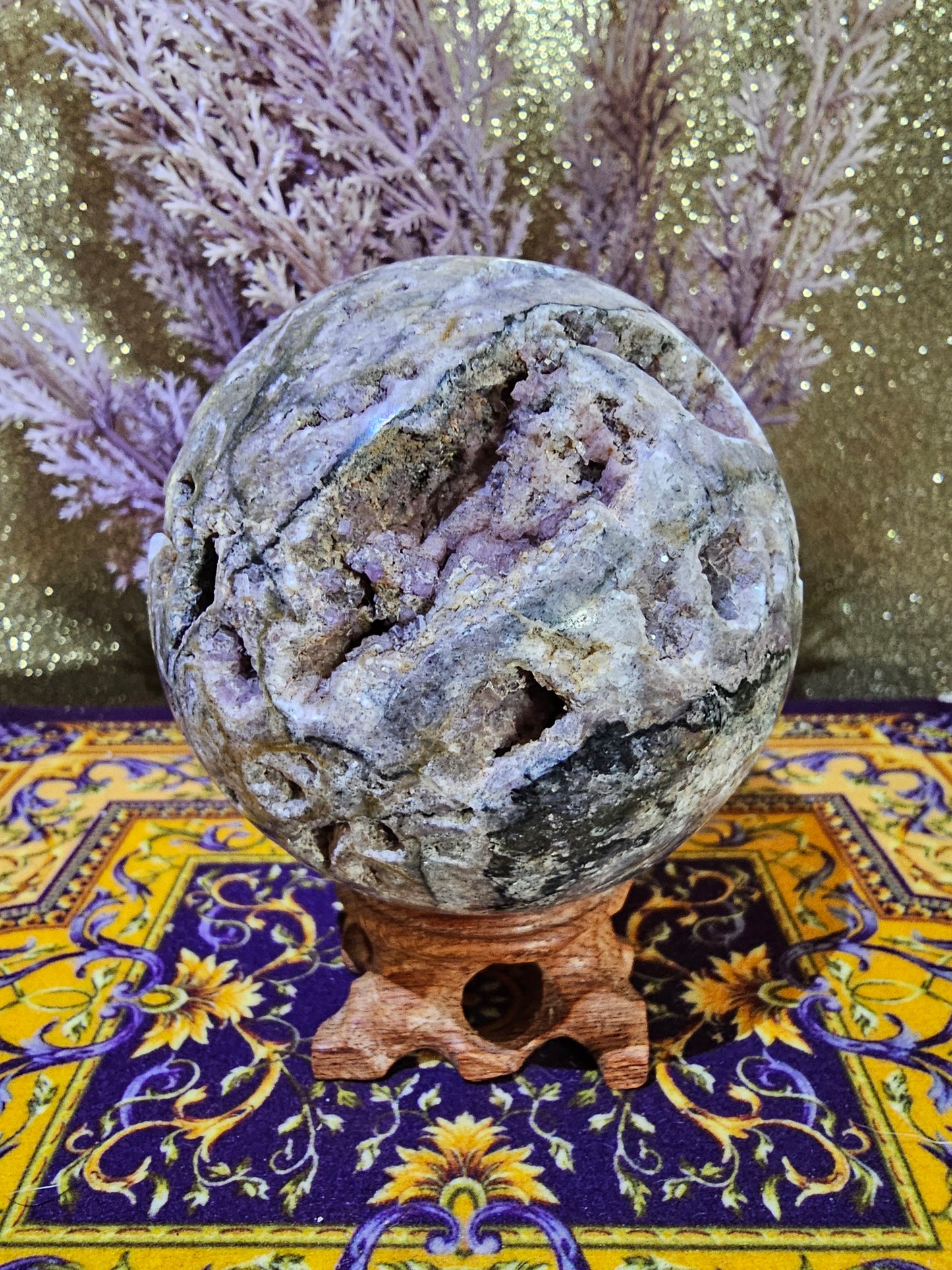 Sphalerite Sphere with Fluorite