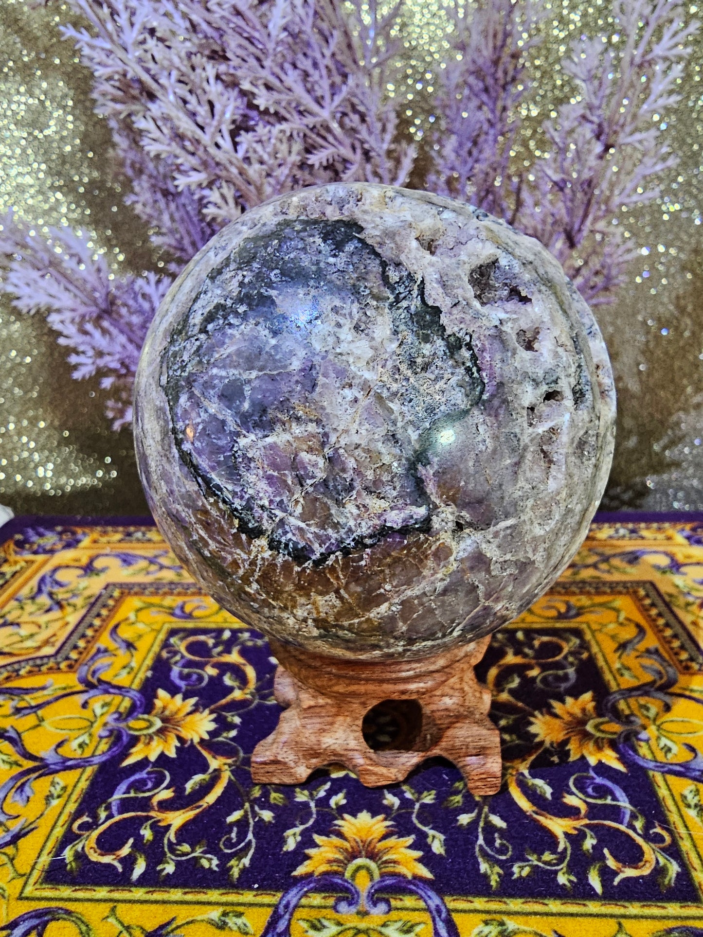 Sphalerite Sphere with Fluorite