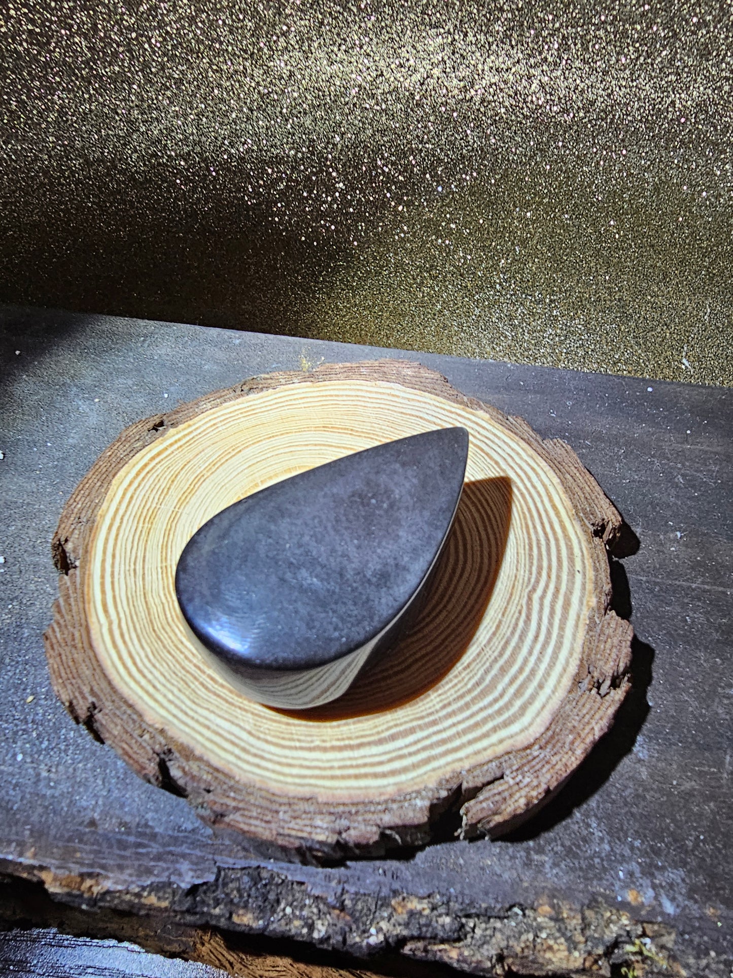 Silver Obsidian Tear Drop