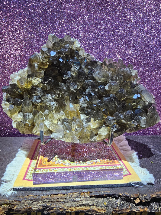 Smoky Quartz Specimen with Stand