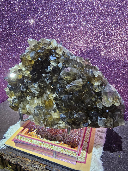 Smoky Quartz Specimen with Stand