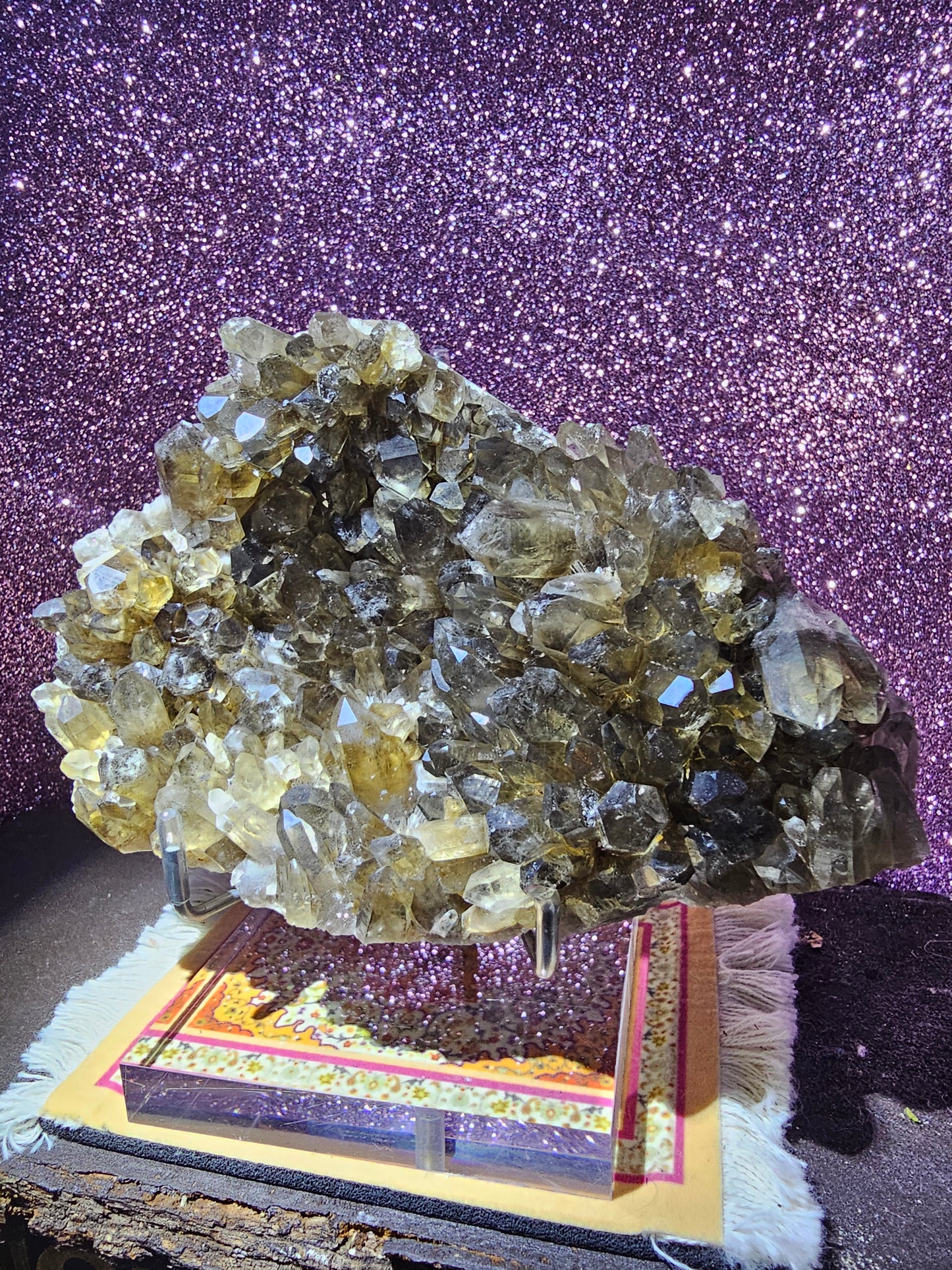 Smoky Quartz Specimen with Stand