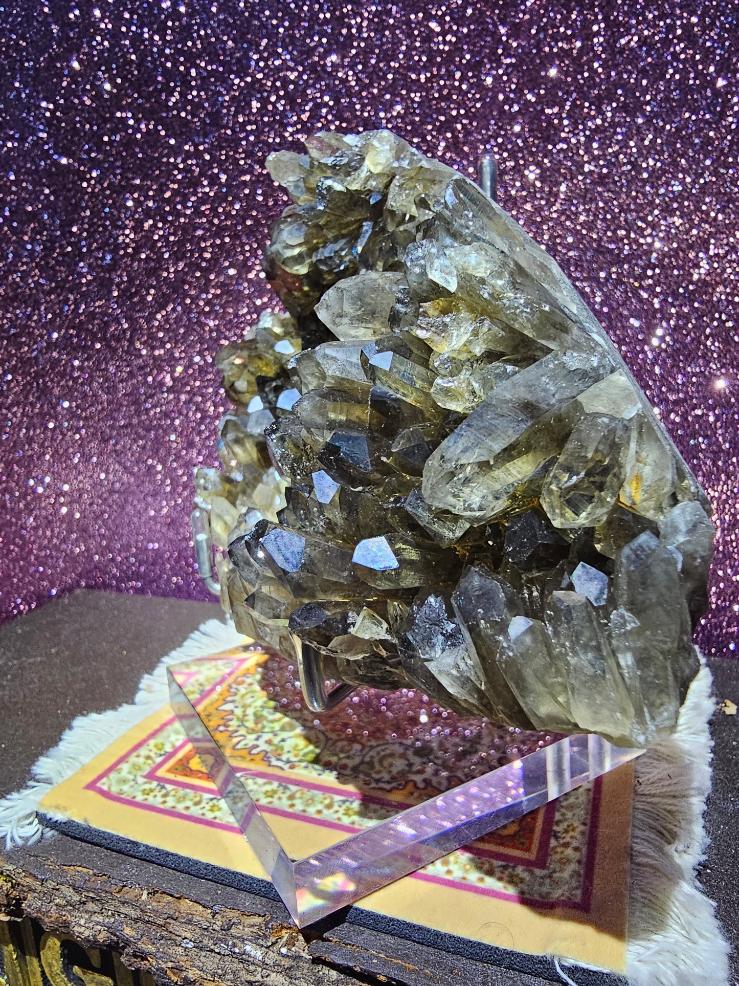 Smoky Quartz Specimen with Stand