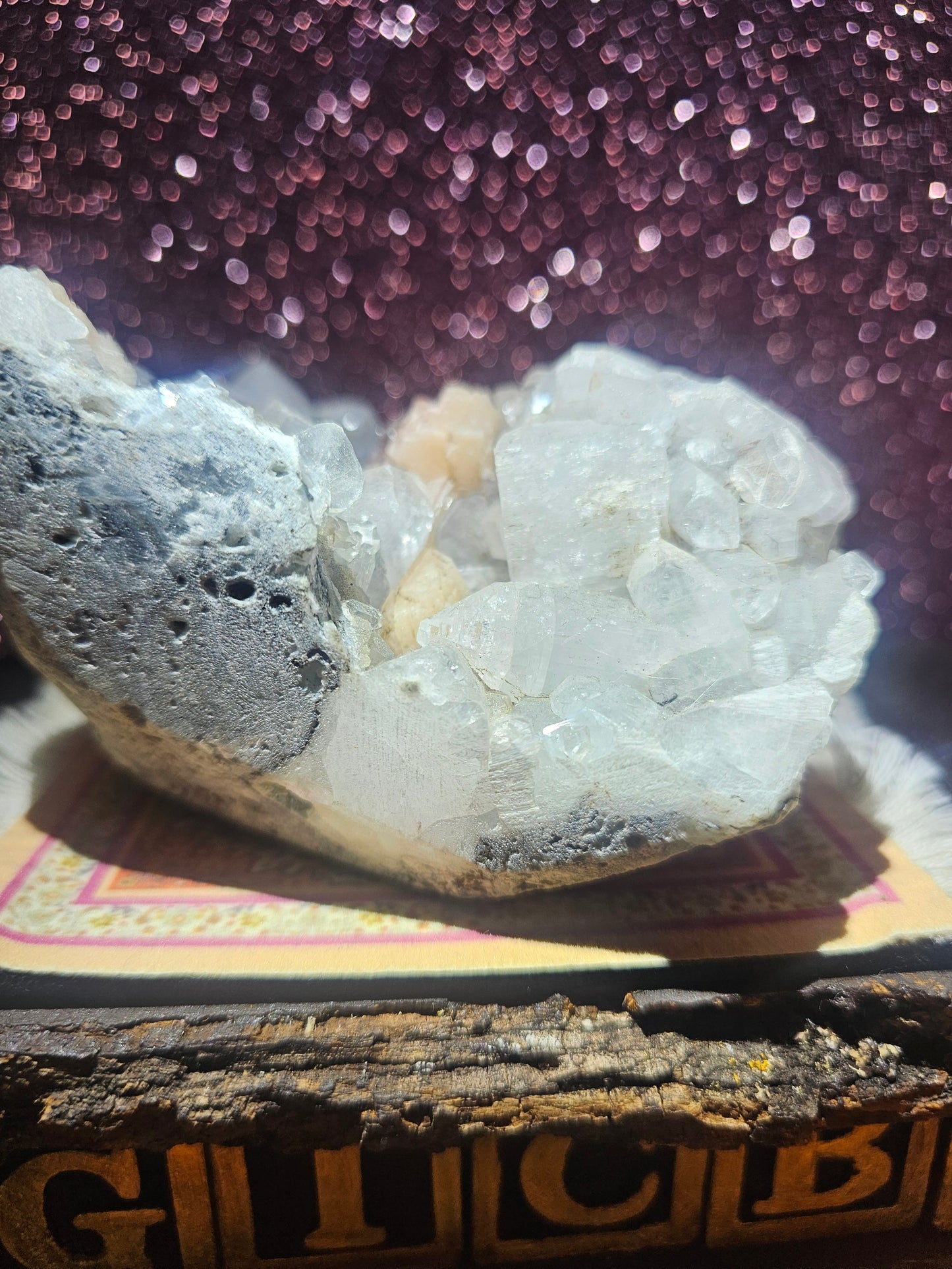 Stillbite with Calcite Cluster