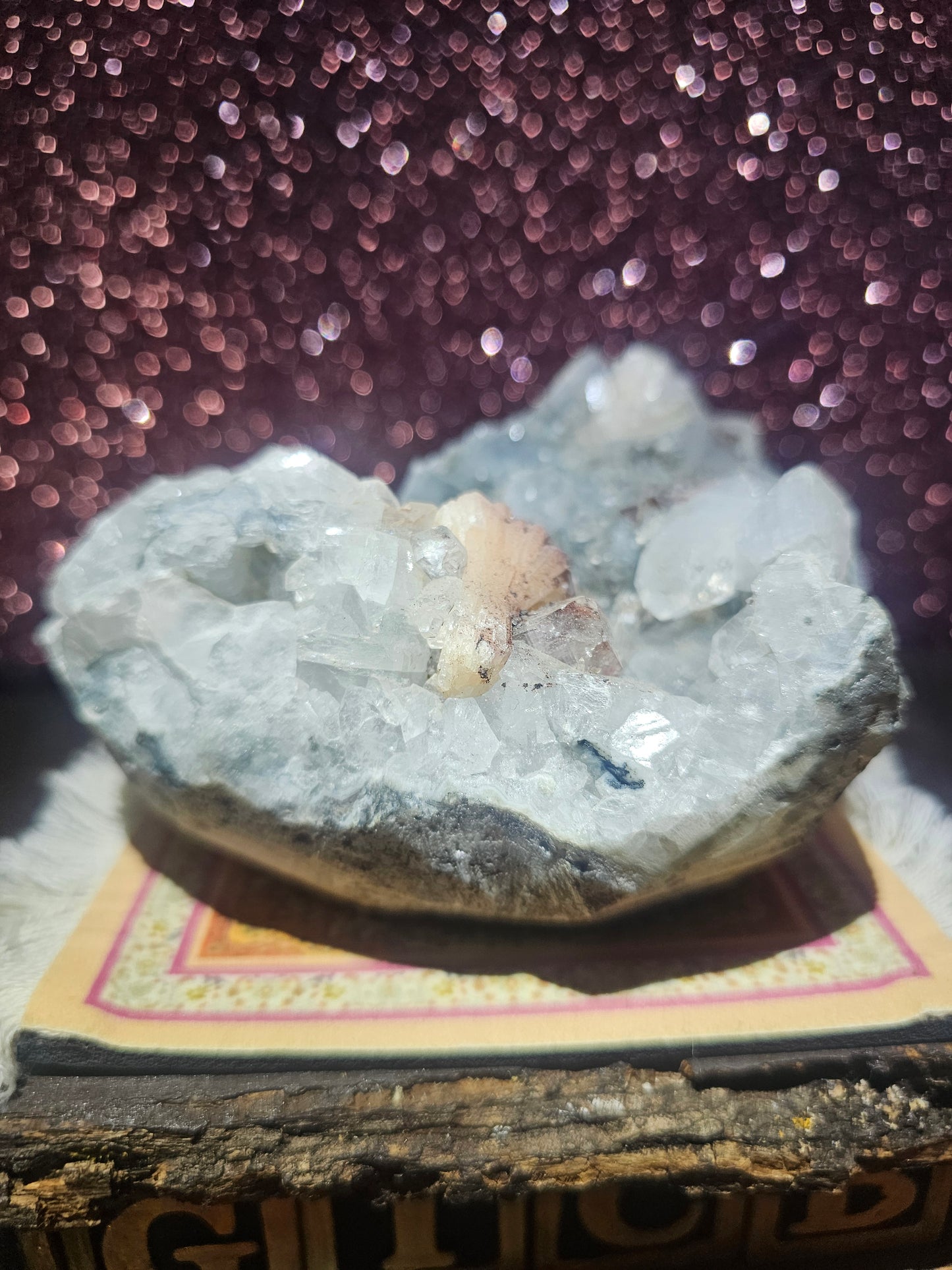 Stillbite with Calcite Cluster