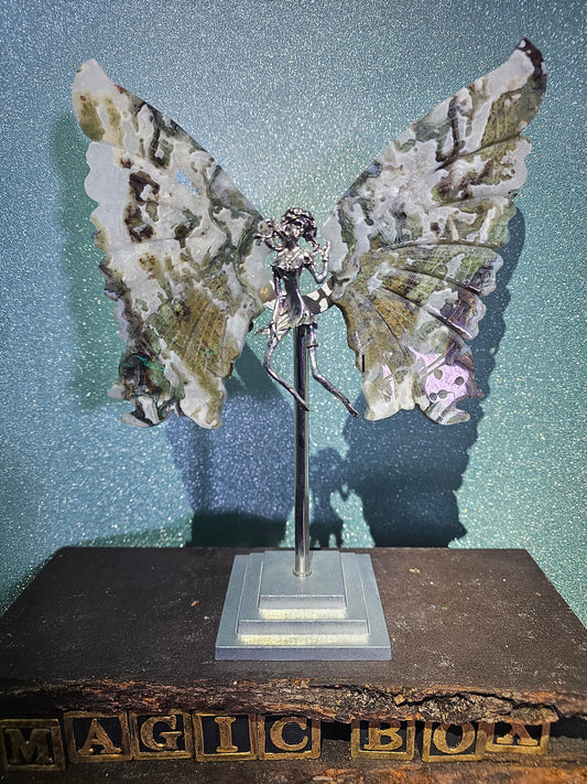 Moss Agate Butterfly Wings