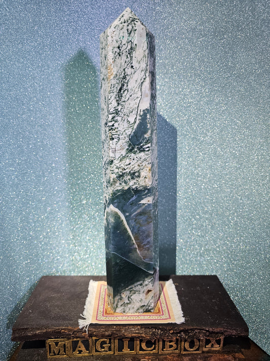 6.1lb 15in Moss Agate Tower