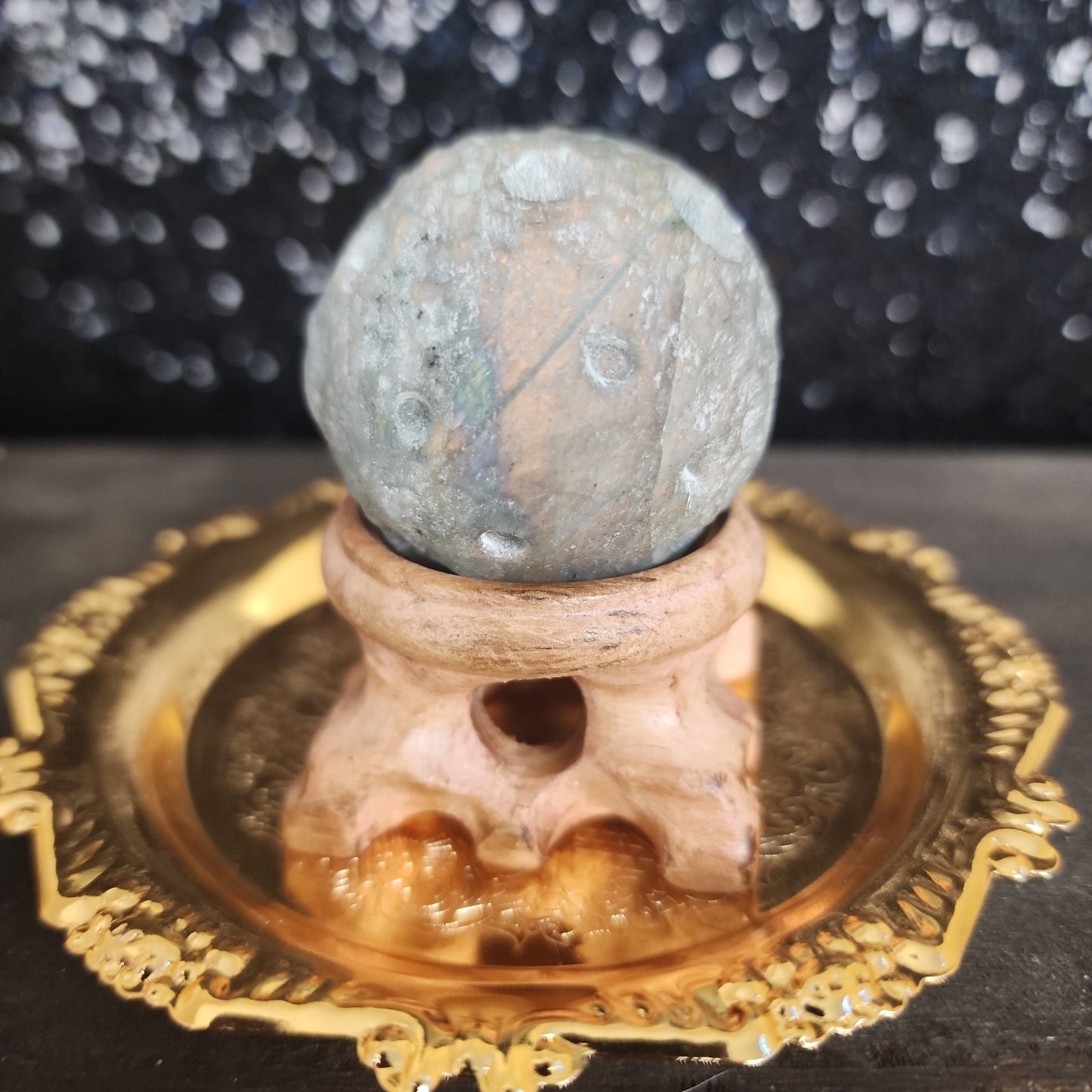 Basalt Moon with Labradorite - MagicBox Crystals