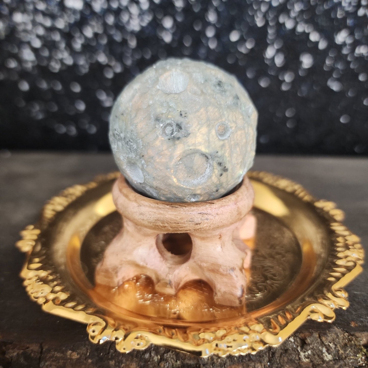 Basalt Moon with Labradorite - MagicBox Crystals