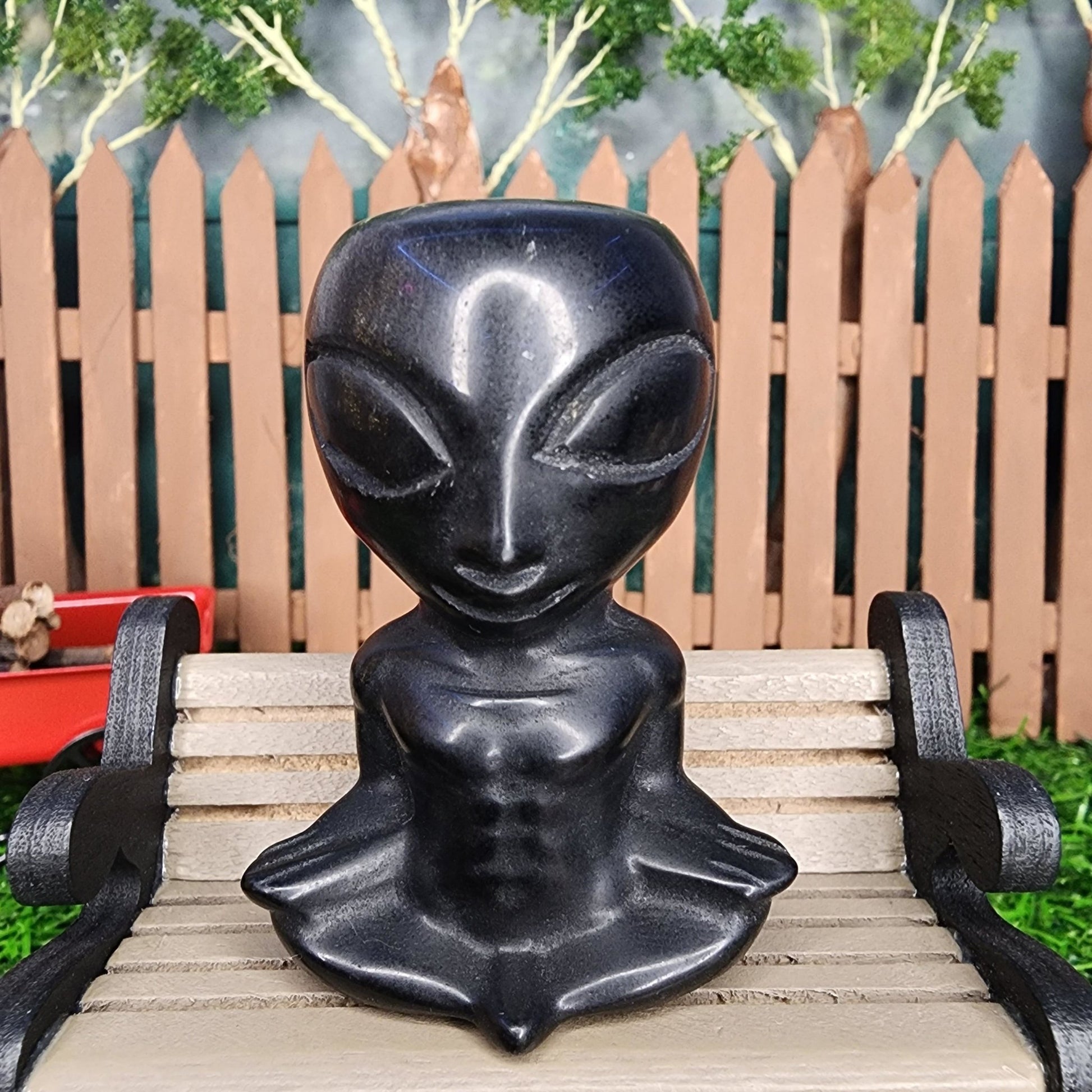 Black Chalcedony Alien - MagicBox Crystals