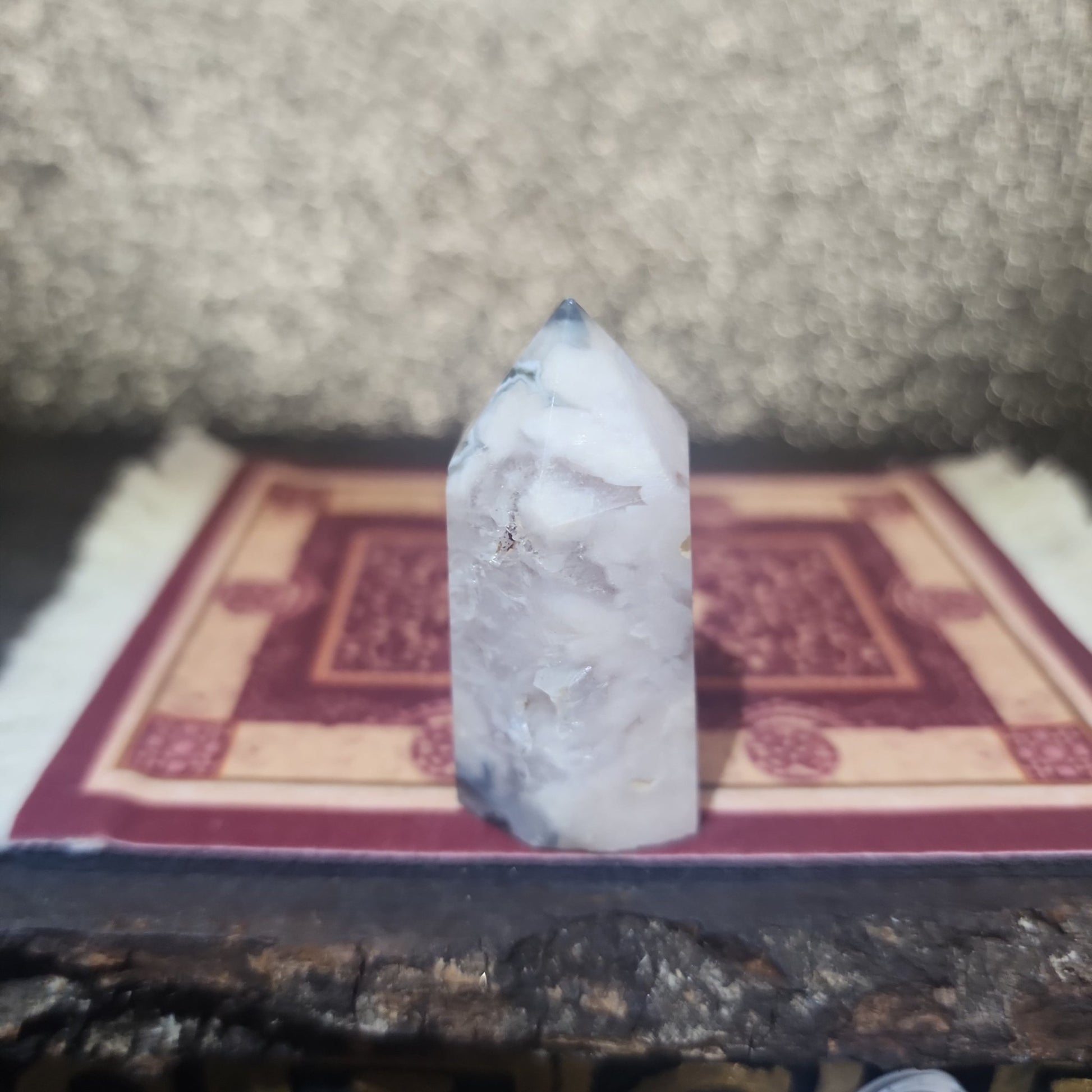 Black Flower Agate Tower - MagicBox Crystals