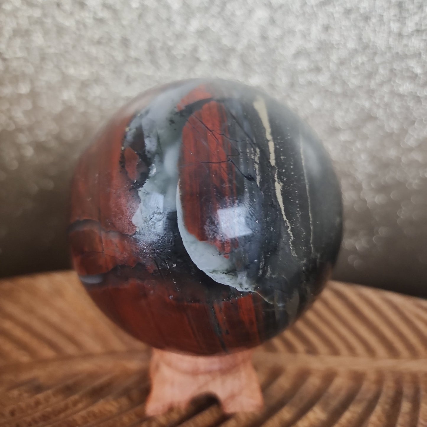 Bloodstone Sphere with Pyrite - MagicBox Crystals