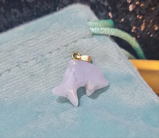 Blue Lace Dolphin Necklace Pendent - MagicBox Crystals