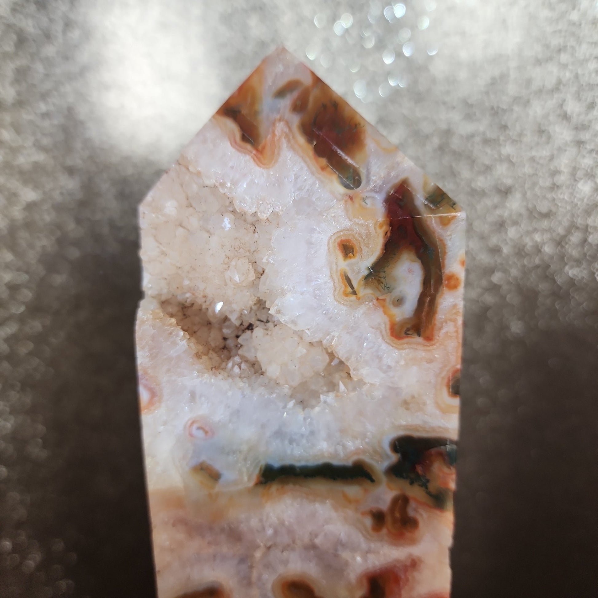 Carnelian Moss Agate Tower - MagicBox Crystals