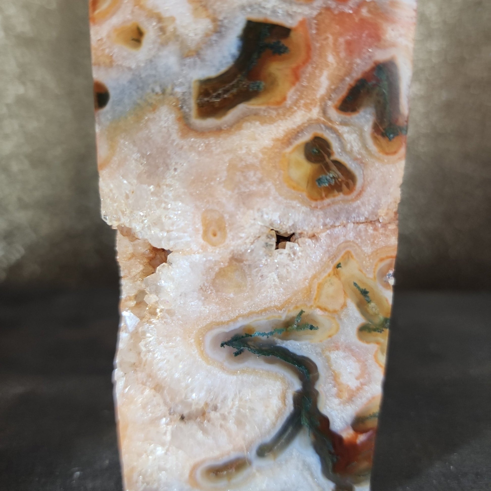 Carnelian Moss Agate Tower - MagicBox Crystals