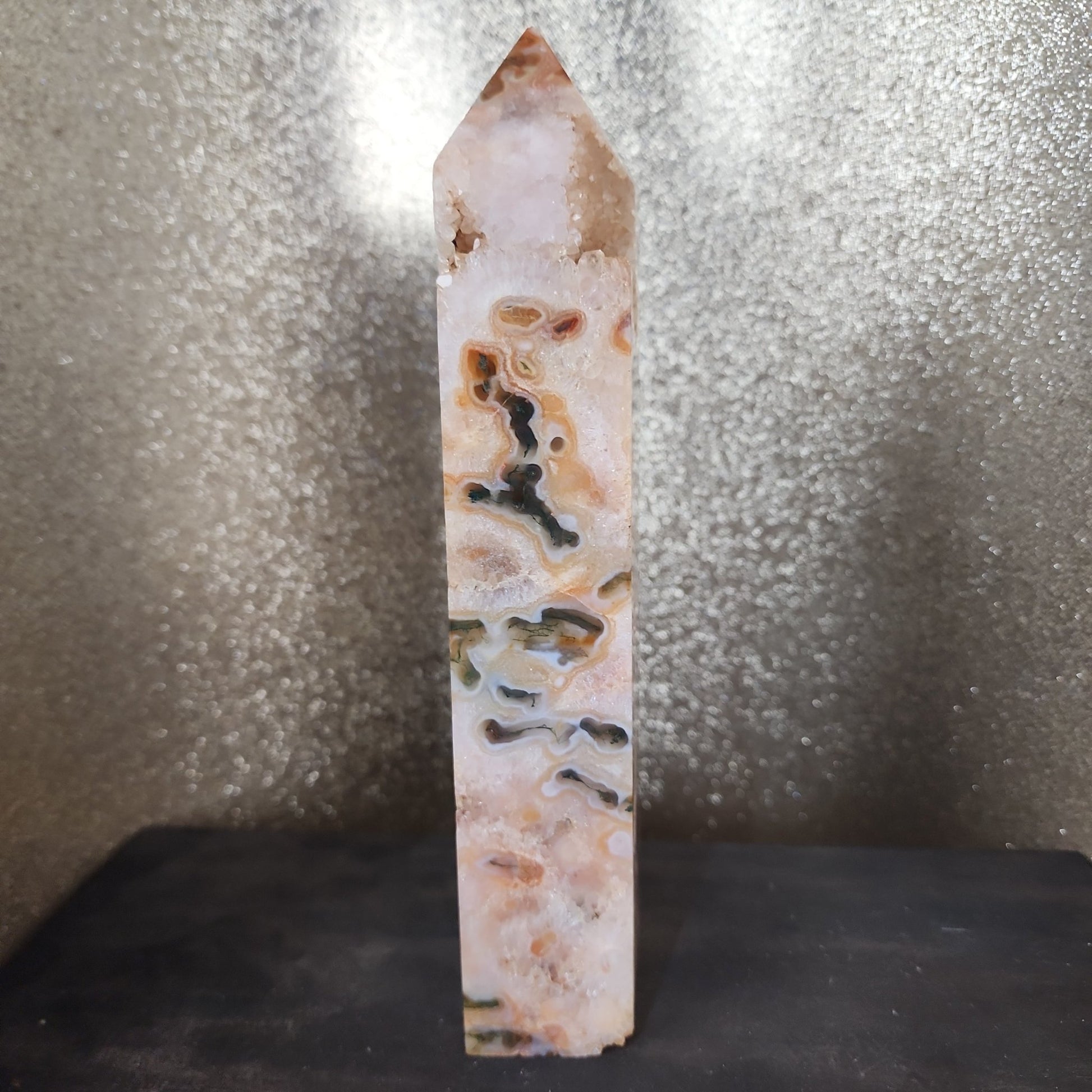 Carnelian Moss Agate Tower - MagicBox Crystals