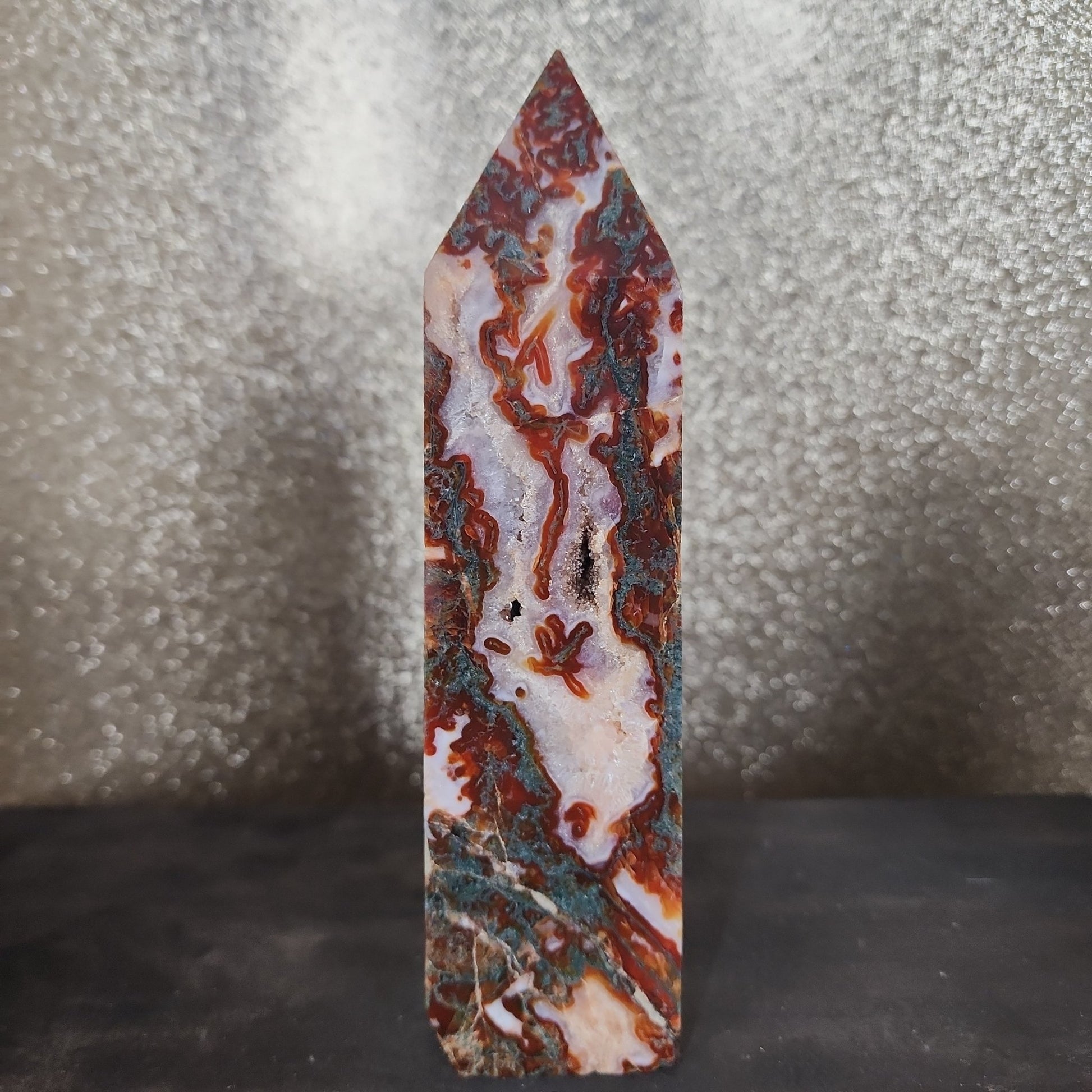 Carnelian Moss Agate Tower - MagicBox Crystals