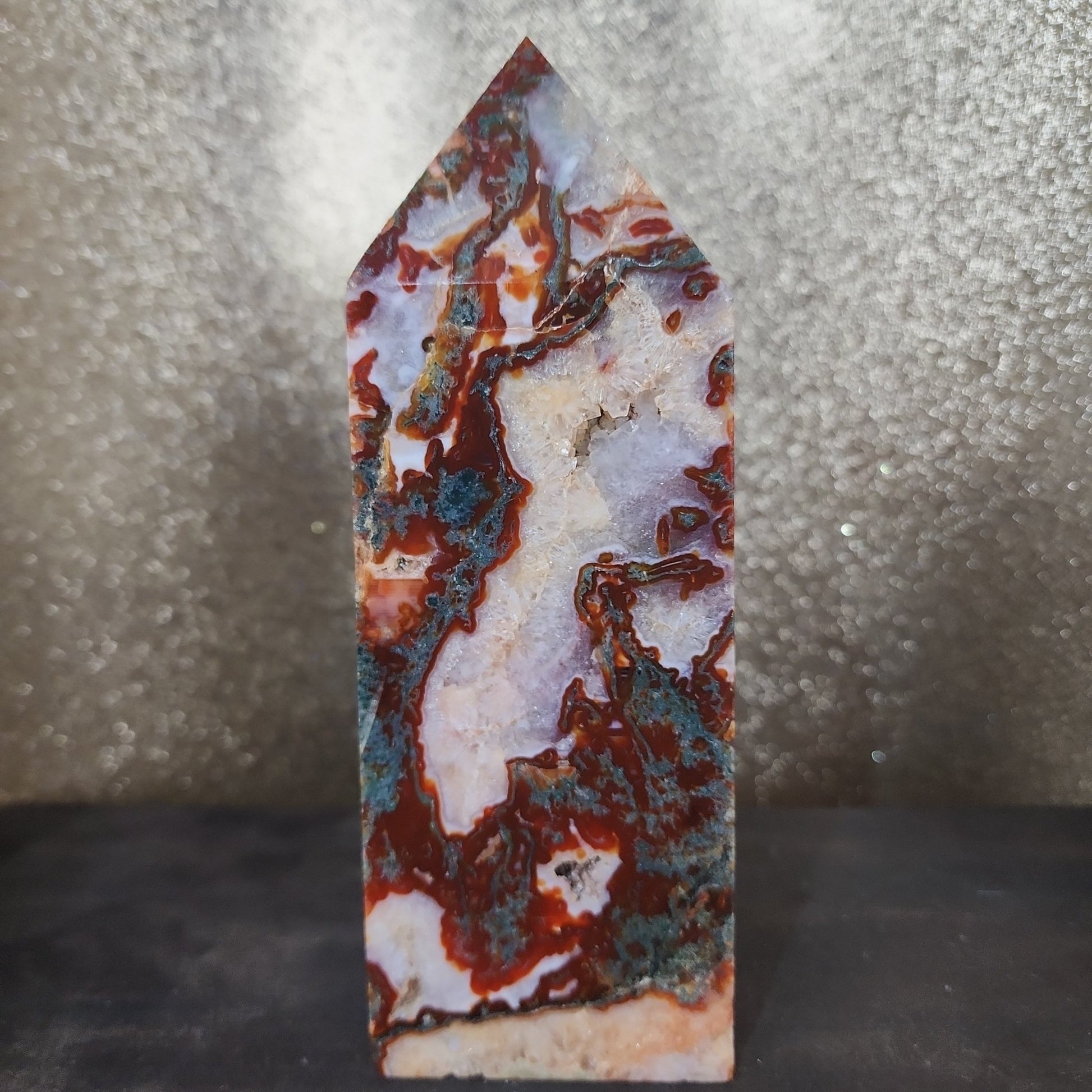 Carnelian Moss Agate Tower - MagicBox Crystals