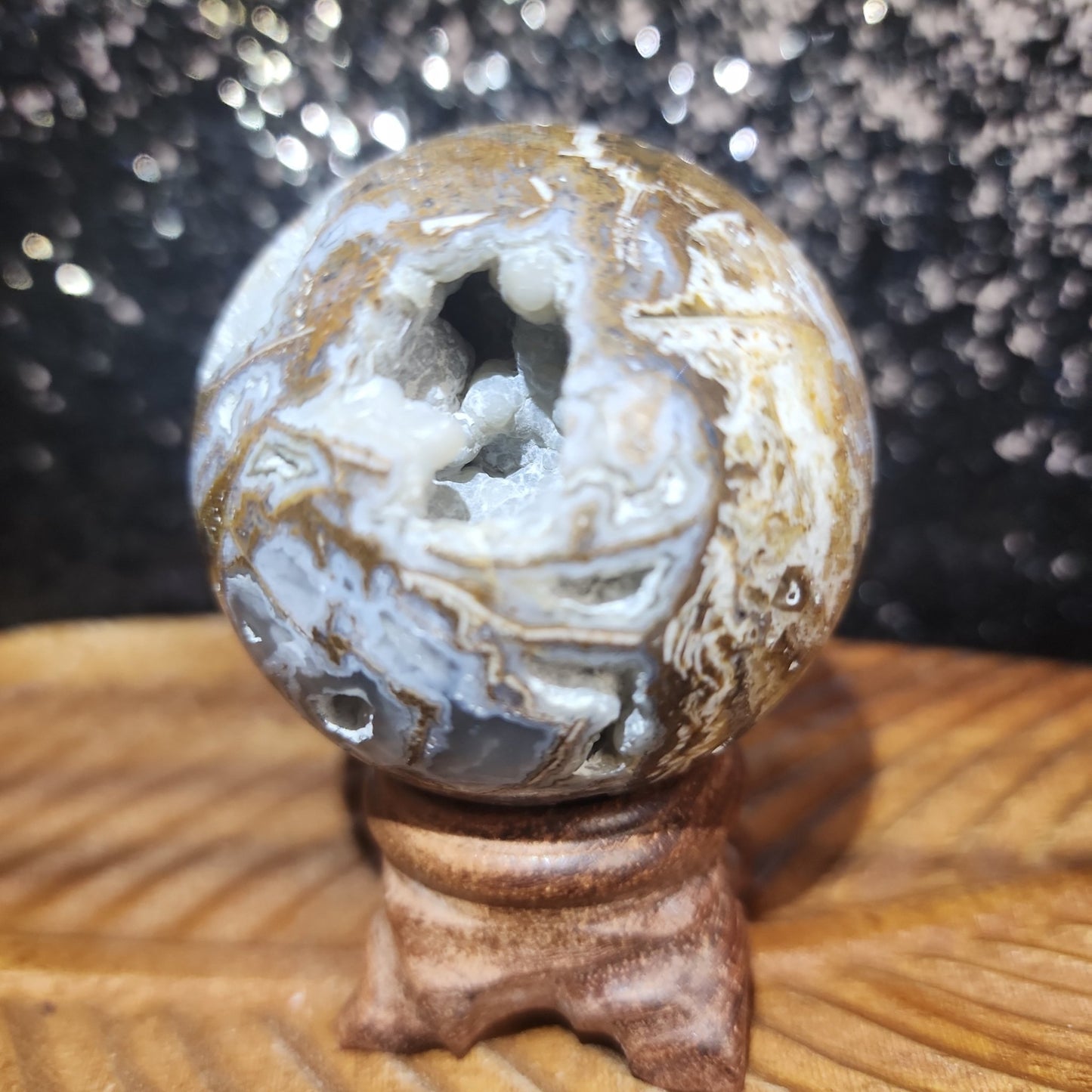 Chocolate Calcite Agate Sphere - MagicBox Crystals
