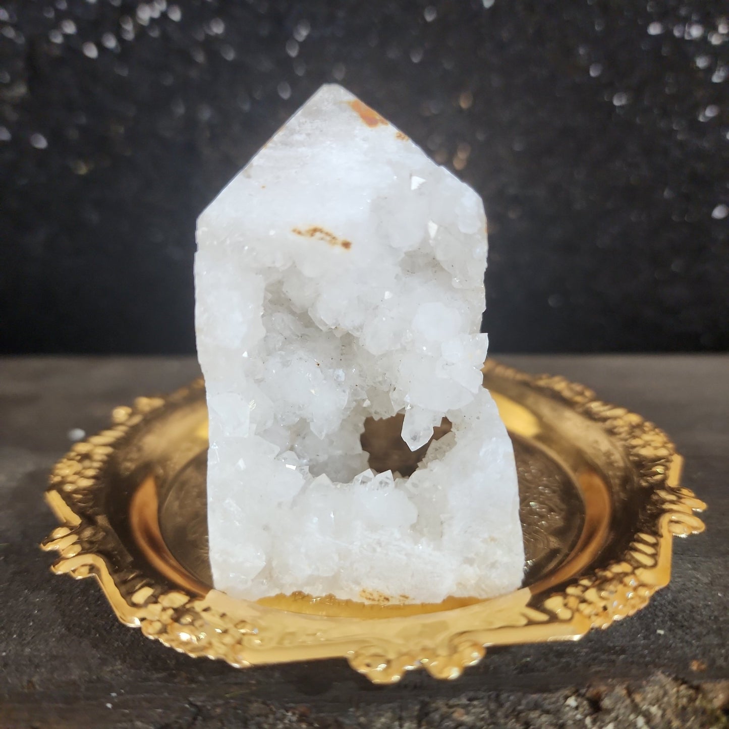 Clear Quartz Druzy House