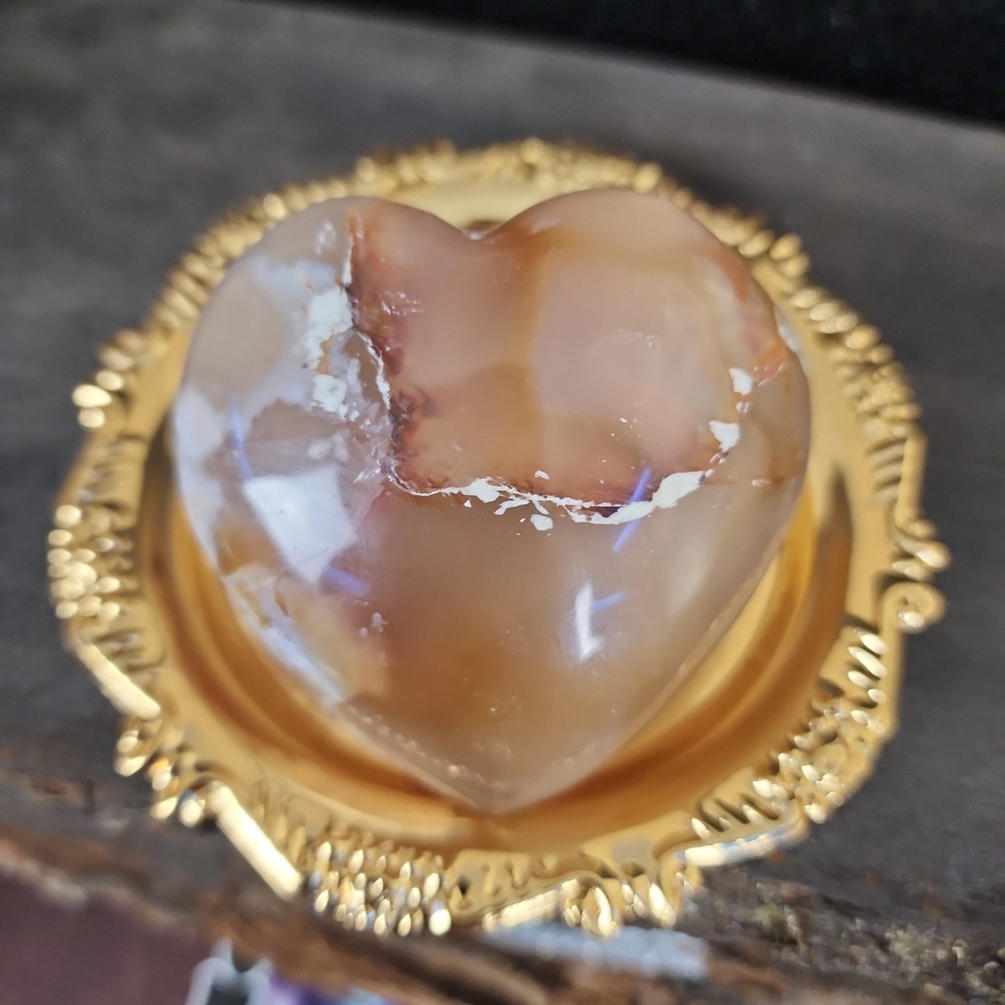 Flower Agate Heart - MagicBox Crystals