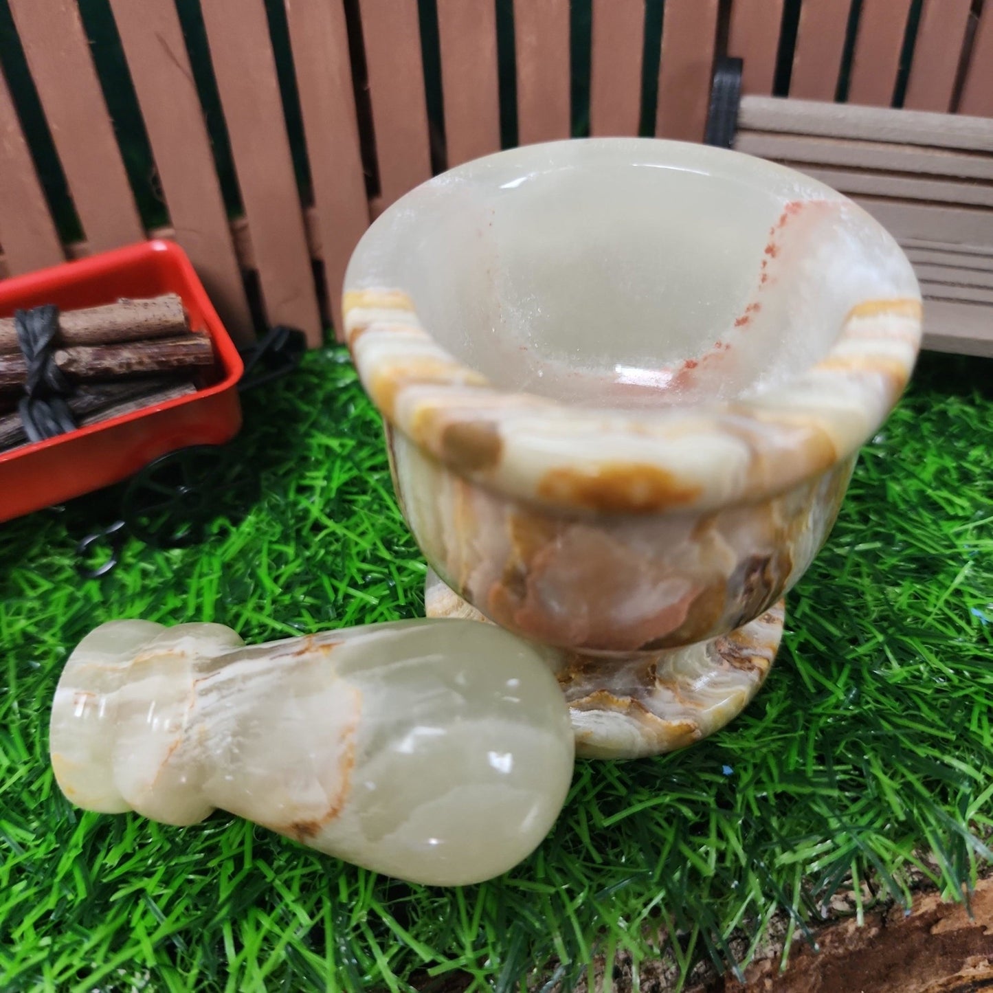 Green Onyx Mortar and Pestle - MagicBox Crystals