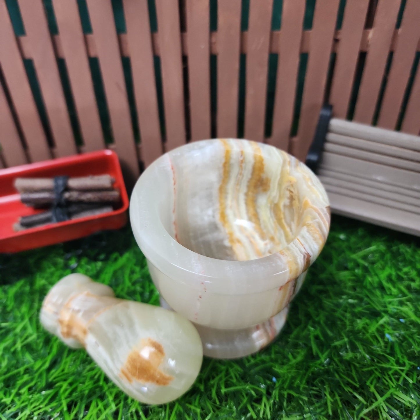 Green Onyx Mortar and Pestle - MagicBox Crystals