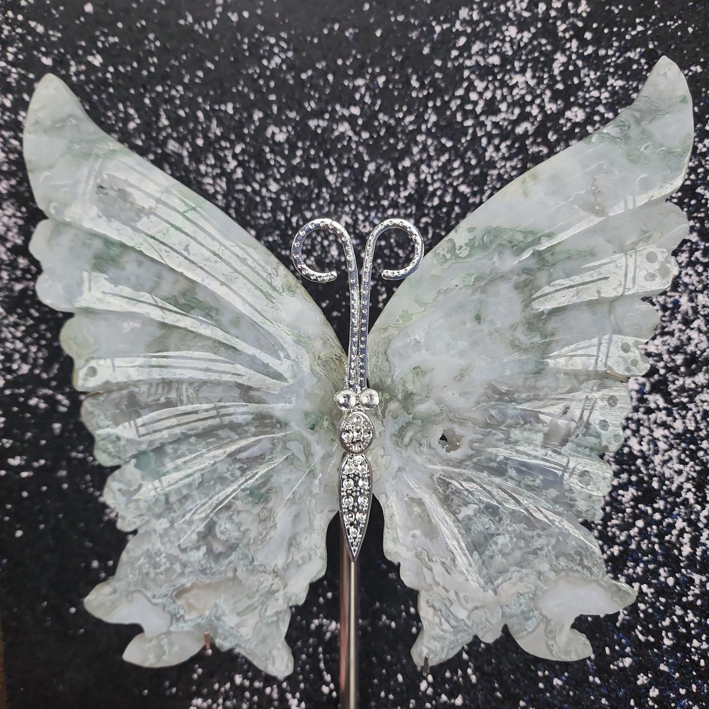 Moss Agate Butterfly Wings - MagicBox Crystals
