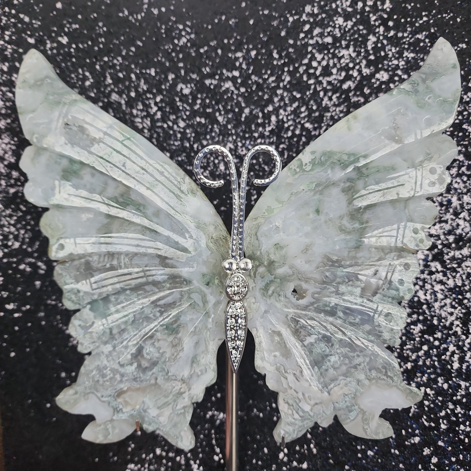 Moss Agate Butterfly Wings - MagicBox Crystals
