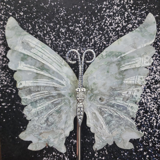 Moss Agate Butterfly Wings - MagicBox Crystals