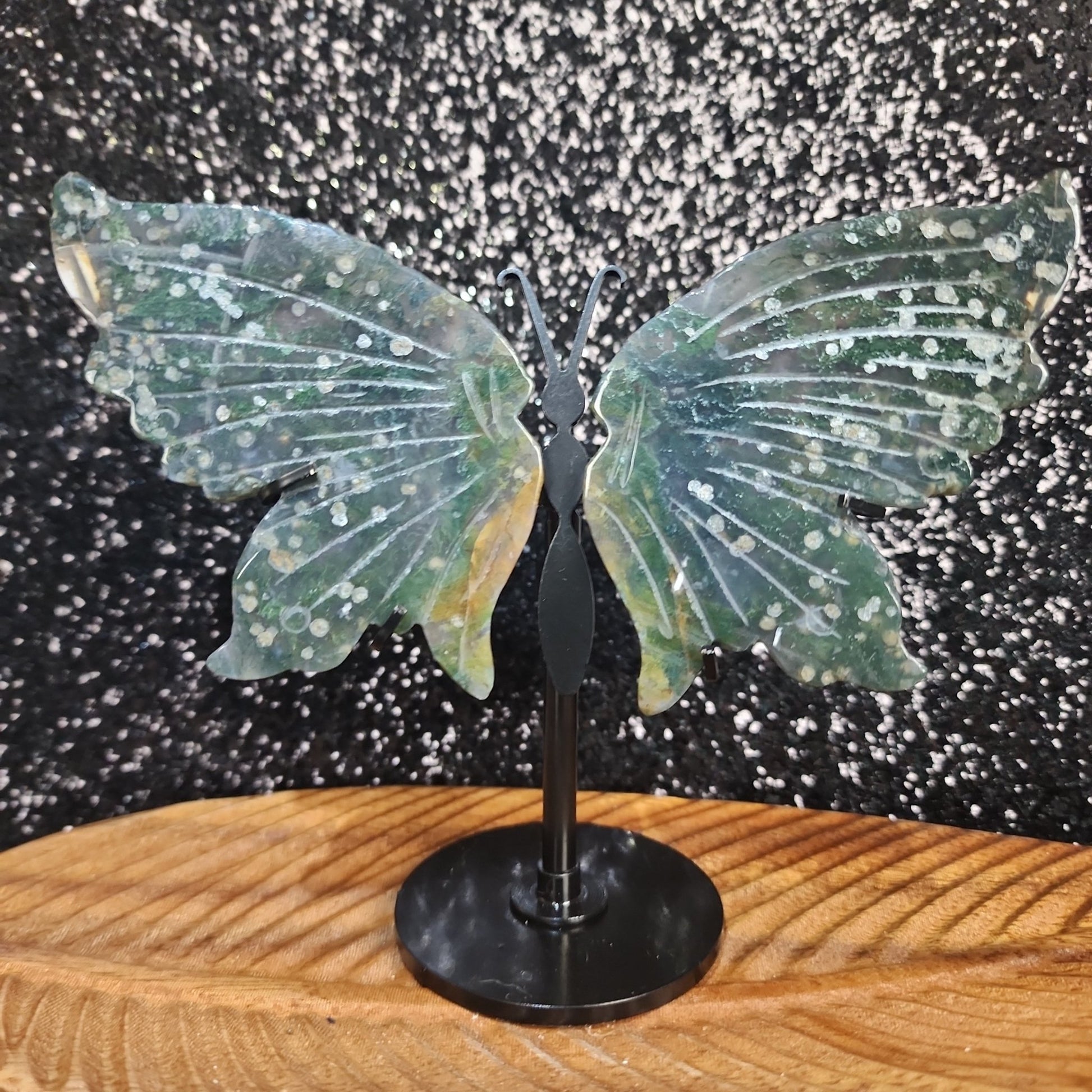 Moss Agate Butterfly Wings - MagicBox Crystals