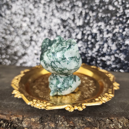 Moss Agate Hello Kitty - MagicBox Crystals