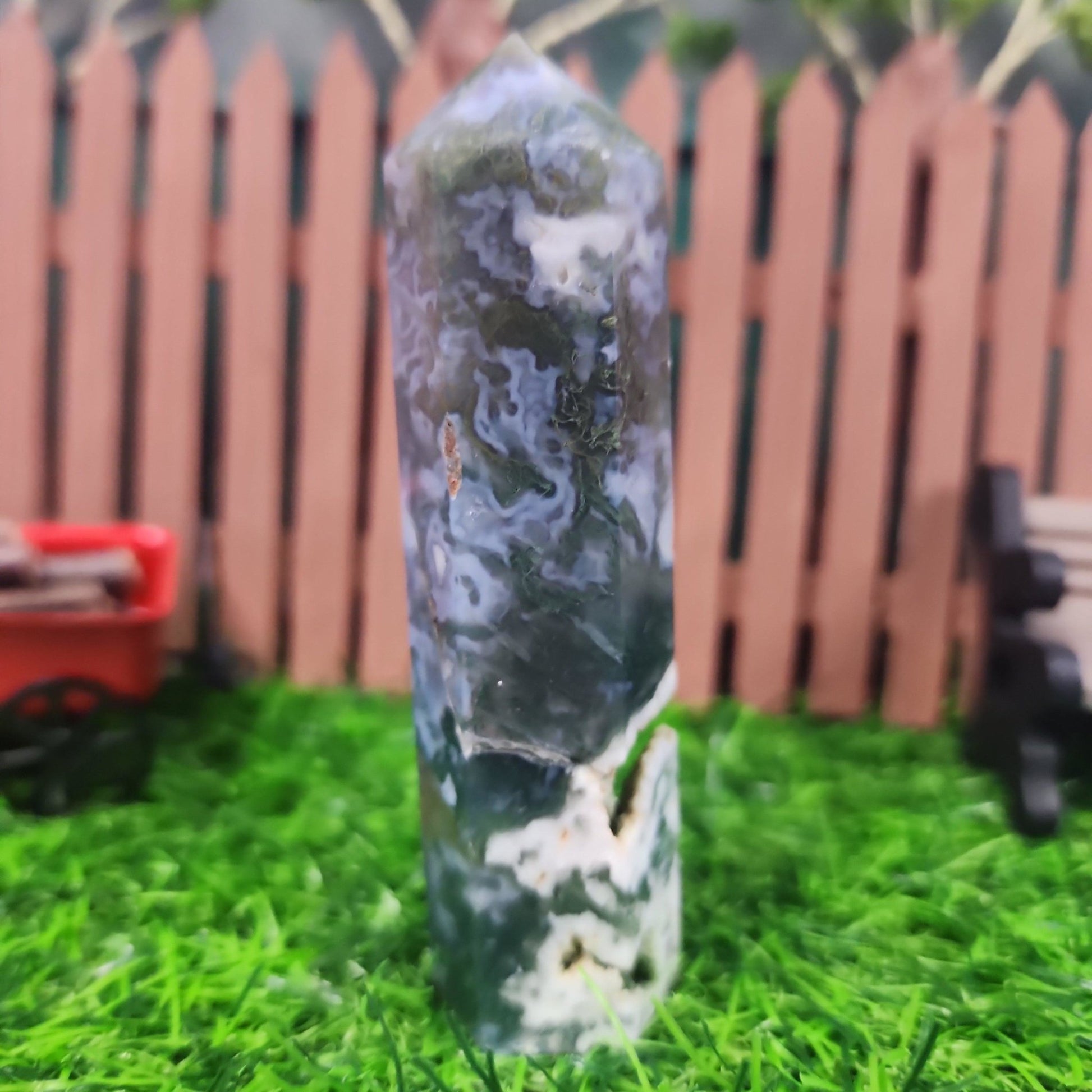 Moss Agate Tower - MagicBox Crystals