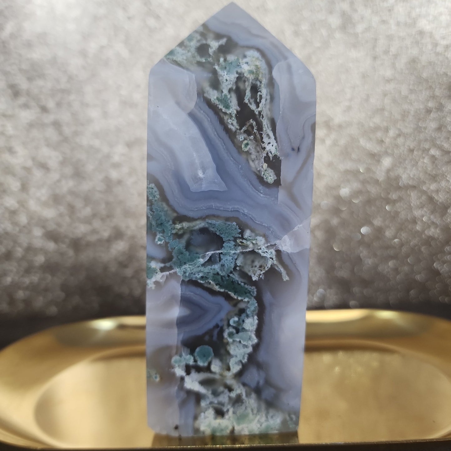 Moss Agate Tower - MagicBox Crystals