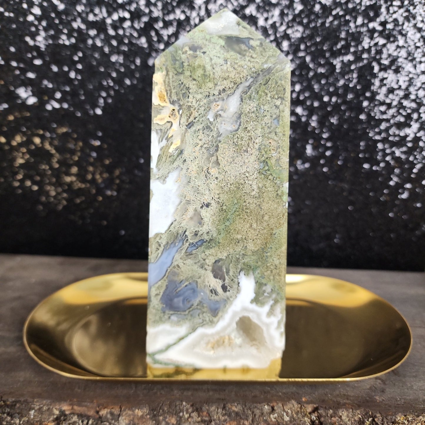 Moss Agate Tower - MagicBox Crystals