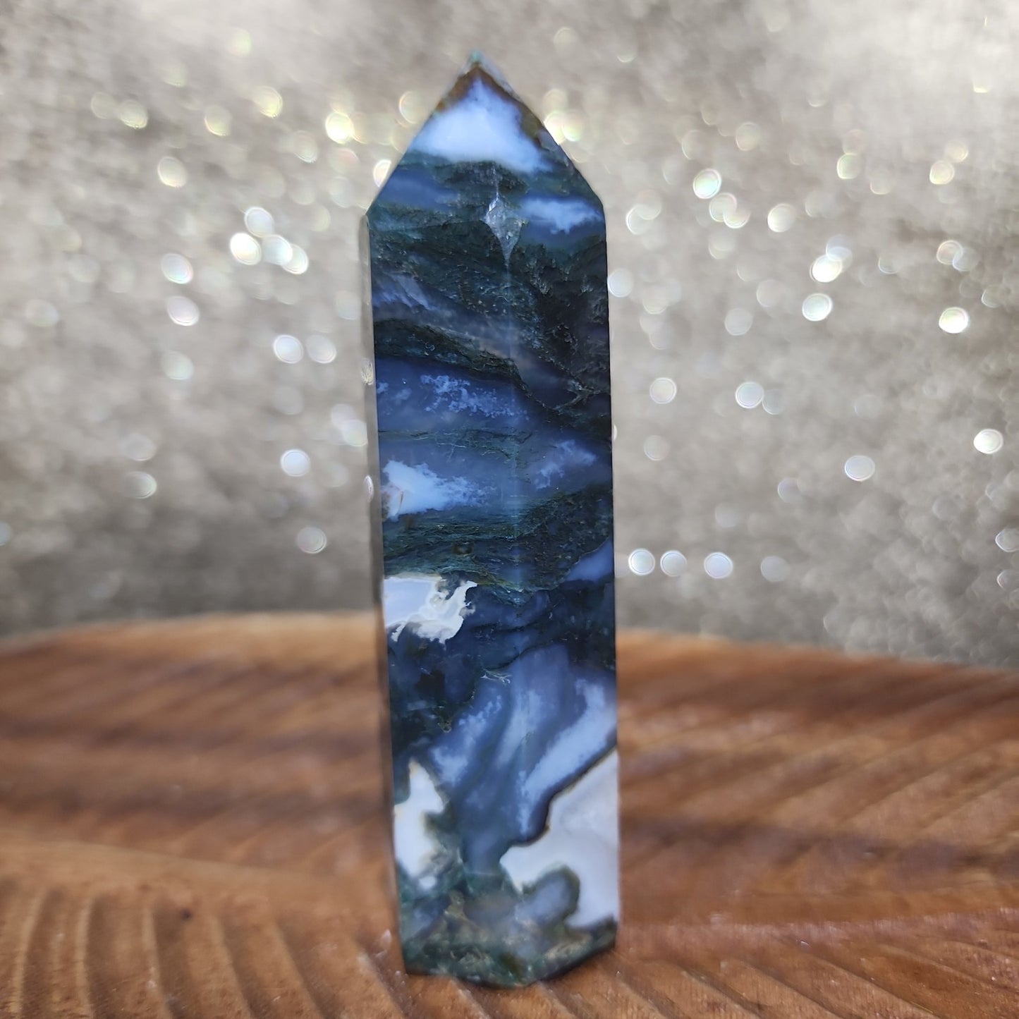 Moss Agate Tower - MagicBox Crystals
