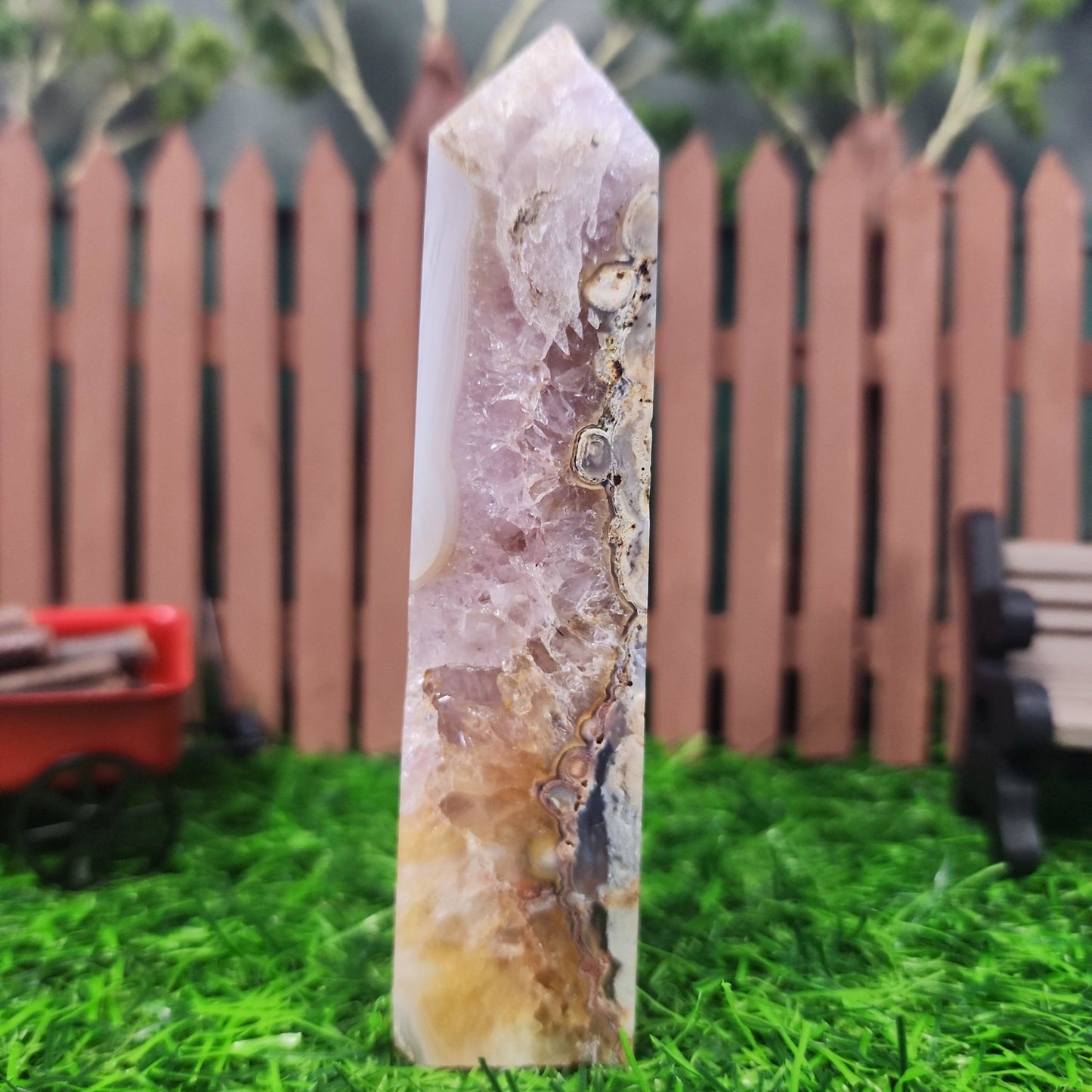Pink Amethyst Agate Tower - MagicBox Crystals