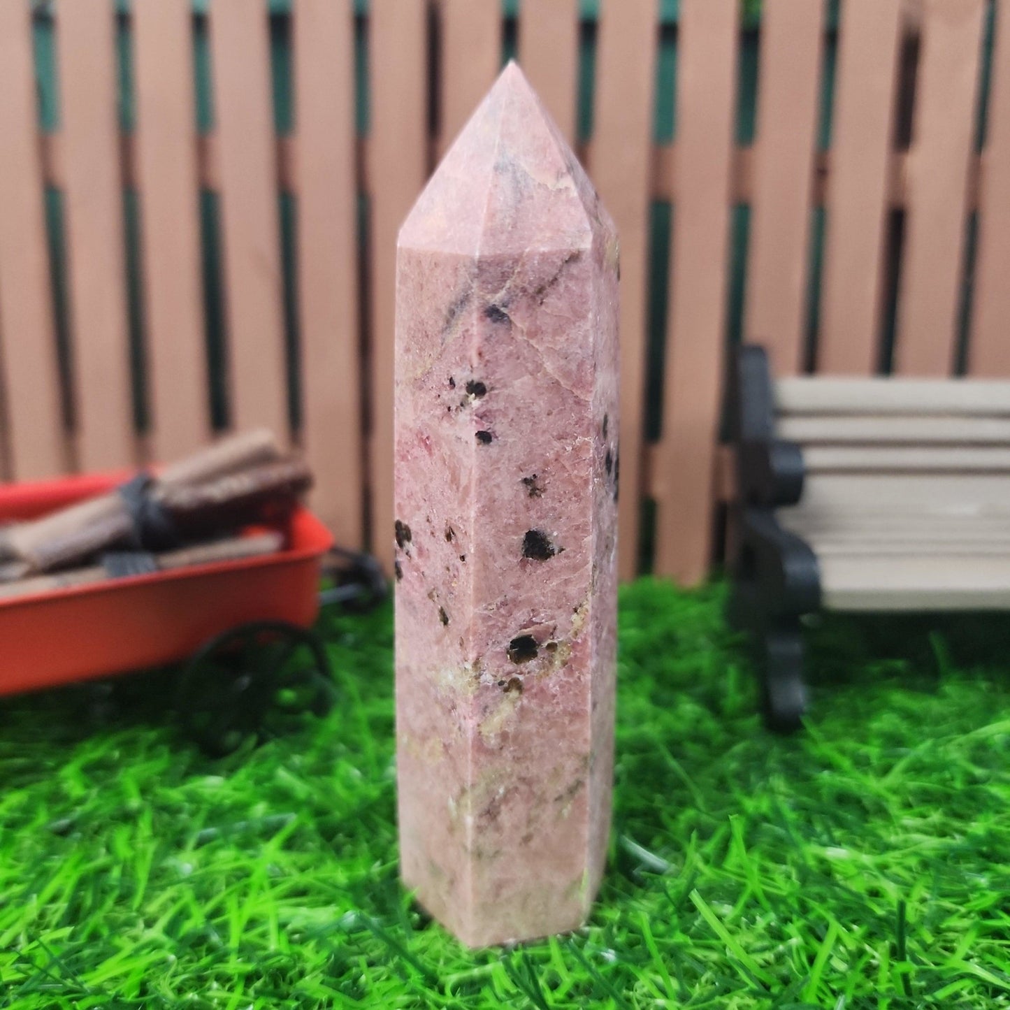 Rhodonite Tower - MagicBox Crystals