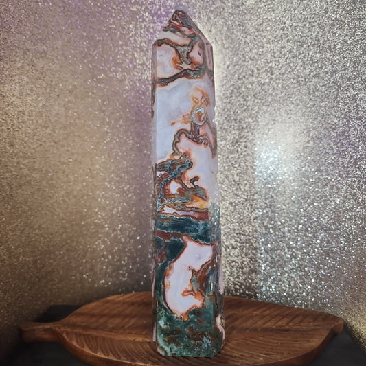 11inch - Red Moss Agate Tower