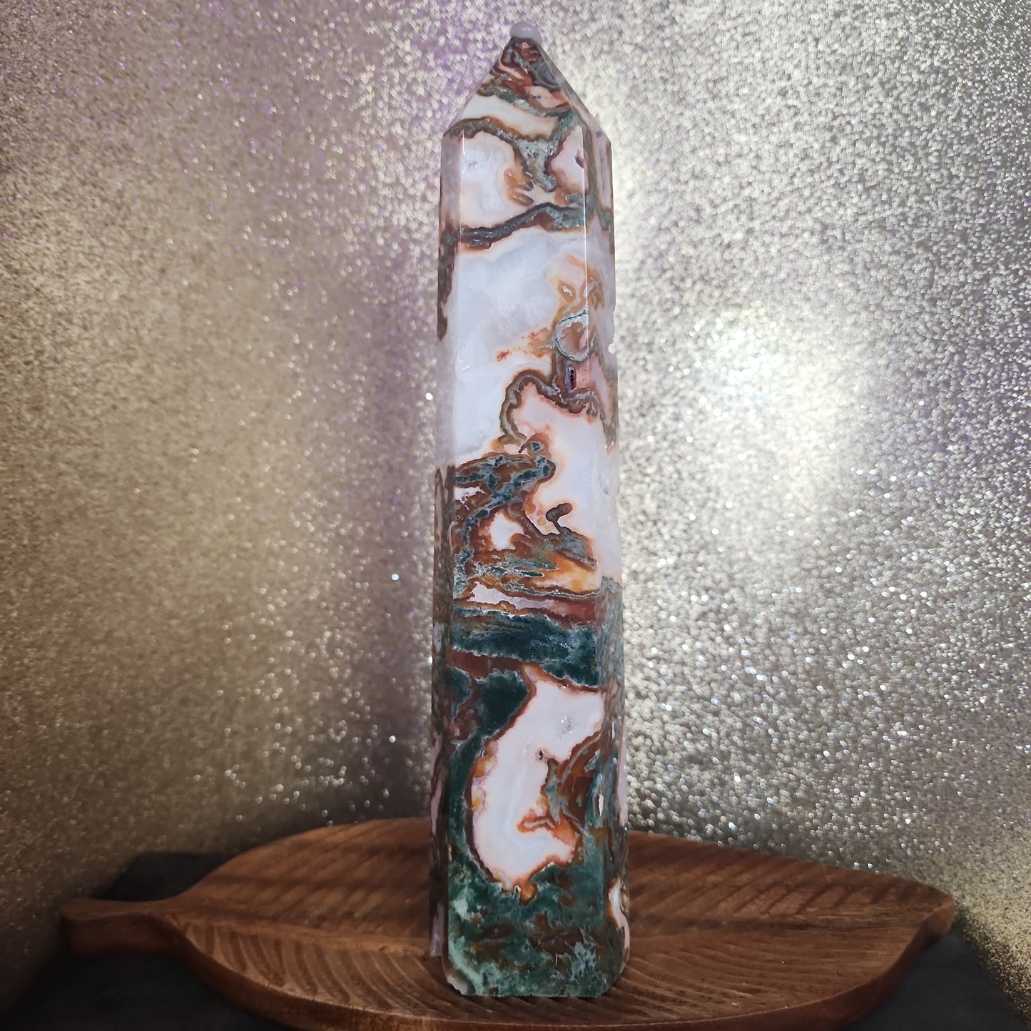 11inch - Red Moss Agate Tower