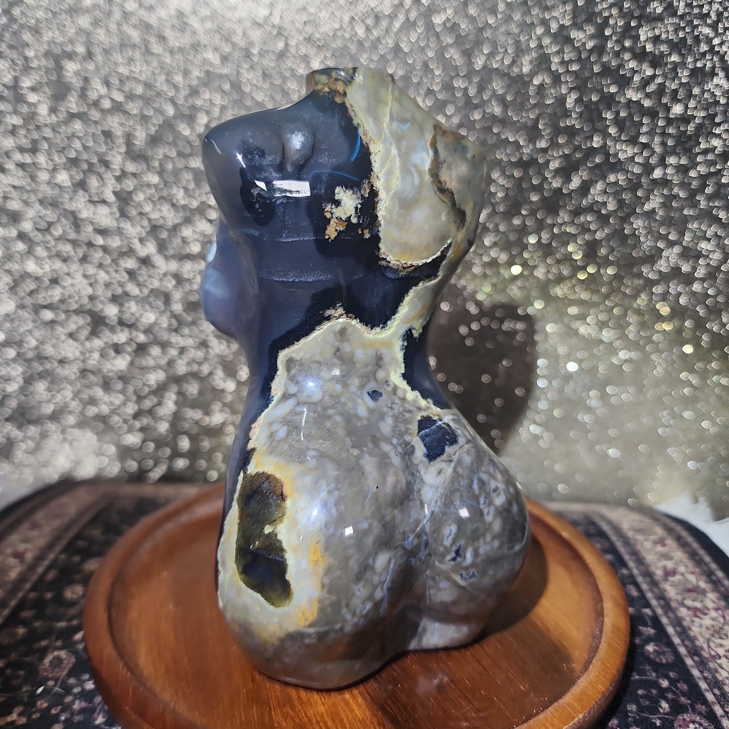 Volcanic Agate Pregnant Goddess Body