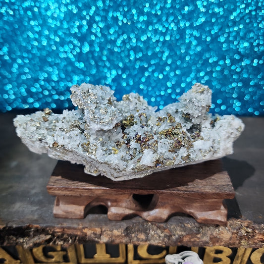 Clear Quartz w/ Pyrite Specimen